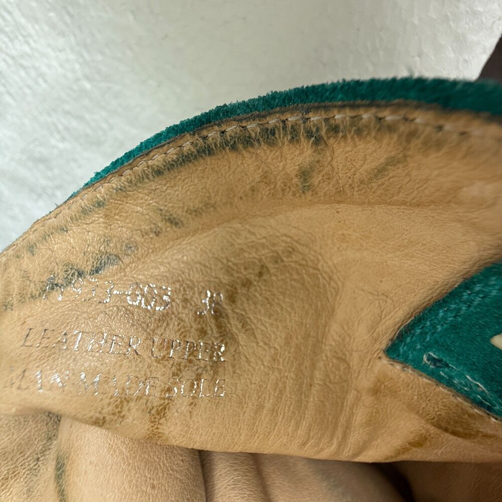 Brown Suede & Leather Cowboy Boots Turquoise Star Embroidery Women’s Size 38 - Picture 12 of 13